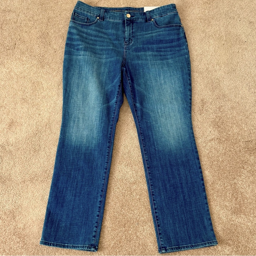 Chicos So Slimming Girlfriend Straight Leg Jean NWT 12S Chico 2S